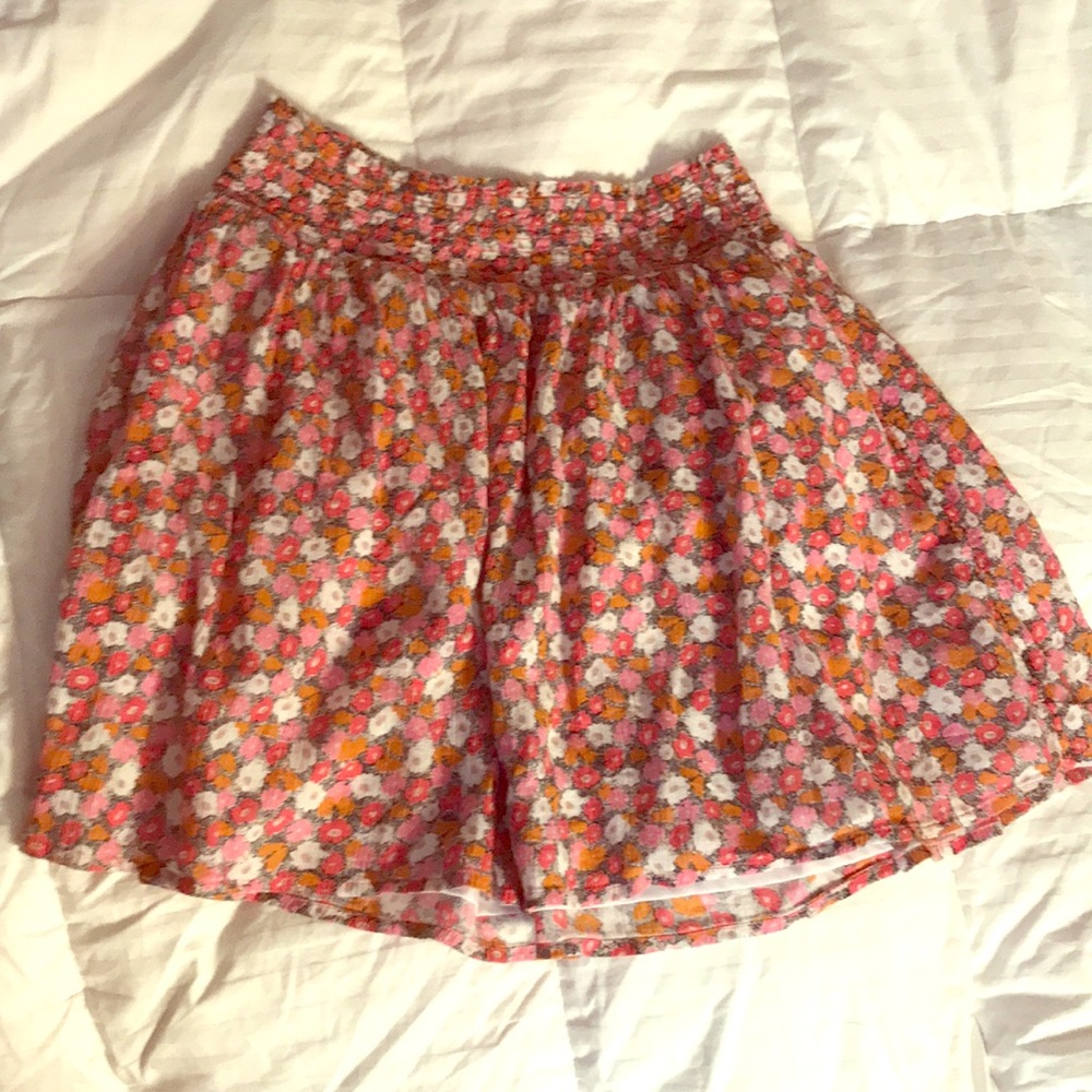smocking floral skirt